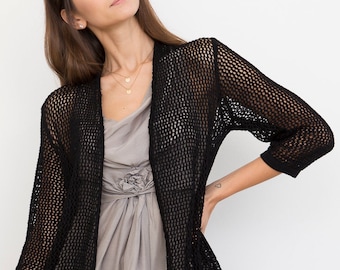 Bamboo Knit Cover-Up: Black