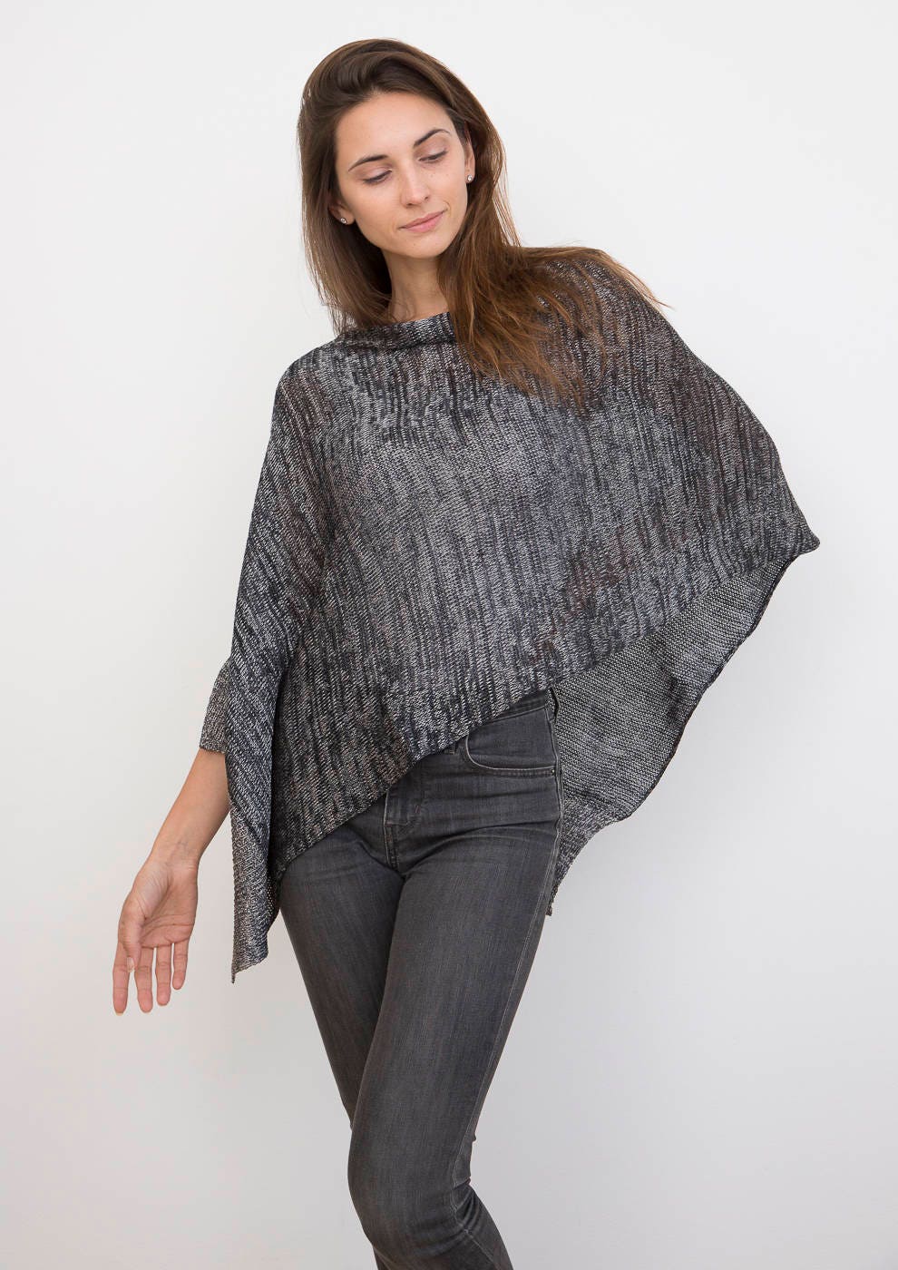 Poncho: Lightweight Charcoal - Etsy