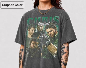 Chris Redfield Unisex T-Shirt, Resident Evil Tee, Gamer Gift, Video Game Apparel, Retro Gaming Shirt