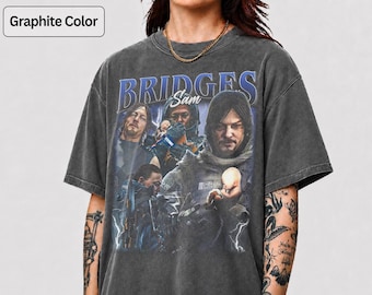 Sam Bridges Death Stranding Unisex Softstyle T-Shirt, Gamer Tee, Video Game Apparel, Kojima Fan Gift, Graphic Tee