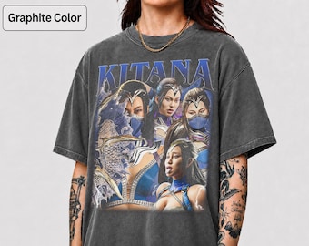Camiseta Kitana de Mortal Kombat, Camiseta Gaming Comfort Colors, Ropa para fans de videojuegos FD