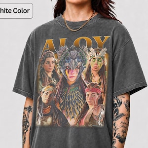 Aloy Horizon Forbidden West Comfort Colors Unisex T-shirt, Videospel Grafisk T-shirt, Gamer Present, Playstation Kläder, Gaming Fan T-shirt FD