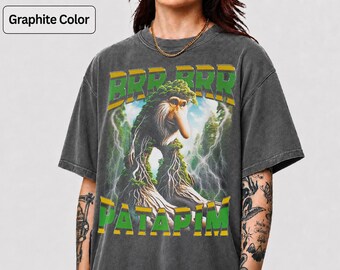 Vintage jaren 90 grafische stijl Brr Brr Patapim T-shirt, Italiaanse Brainrot cadeaus voor man en vrouw, uniseks T-shirt, retro jaren 90 T-shirt, coole graphic YS