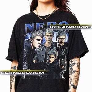 Camiseta unisex de estilo suave de Nero Devil May Cry, para gamer, de videojuegos, cosplay y Black Demon.