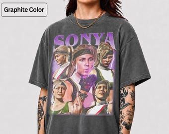 Camiseta de Sonya Blade de Mortal Kombat, regalo para fans de videojuegos, merchandising de Mortal Kombat, ropa para gamers, camiseta retro de videojuegos.