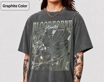 Bloodborne Hunter T-Shirt,  Comfort Colors Unisex Gaming Tee, Dark Souls Fan Apparel FD