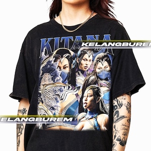 Camiseta de Kitana de Mortal Kombat, camiseta para gamers, camiseta de videojuegos, regalo para gamers, ropa friki, ropa para fans.