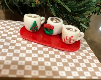 Miniature Holiday Hot Cocoa Mugs