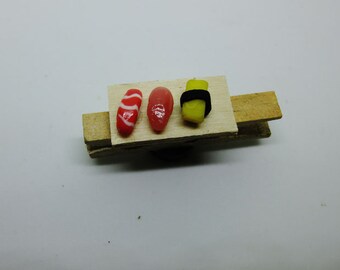 Sushi Board Clothespin Magnet