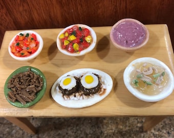 Comida hawaiana en miniatura a la carta, comida para casas de muñecas