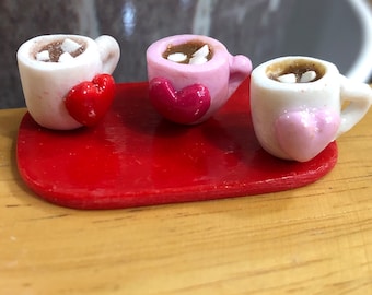 Miniature Valentine Hot Cocoa Mugs