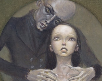Nosferatu 16x12 Art Print, Vampire Painting, Halloween Wall Art, A Symphony of Horror, Vampyre Movie Poster "Nosferatu"