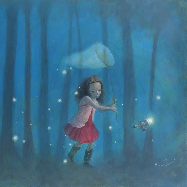 Firefly Serenity 16x12 Fine Art Print, Firefly inspirierter Druck, Fluss Tam, "Catching Fireflies" Limited Edition, Gemütliche Fantasie