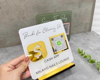 Custom QR Code Business Sign | Payment & Social Media | Zelle Cash App Venmo Payment