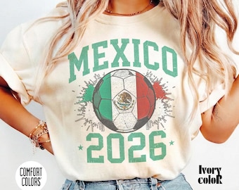 Wereldbeker Mexico retro voetbal comfort kleuren vintage T-shirt met laarsjes, BK