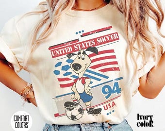 World Cup USA 94 Retro Soccer Comfort Colors Bootleg Vintage T-Shirt BK