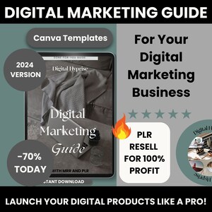 Digital Marketing Guide, Canva Guide, Digital Marketing Course, Sales Page Template, Social Media Content Instant Download
