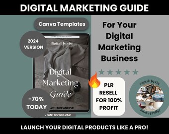 Digital Marketing Guide, Canva Guide, Digitaler Marketing Kurs, Sales Page Template, Social Media Content Sofort-Download