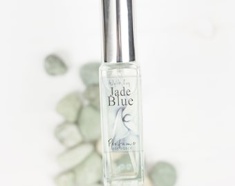 Jade Blue Perfume | Fresh Modern Floral with notes of Bergamot, Taire, Orange, Jasmine, Coconut, and Blonde Wood