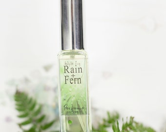 Rain + Fern Perfume | Sweet Green Fragrance with notes of Fern, Oakmoss, Heliotrope, Oak, Bergamot, and Lemon