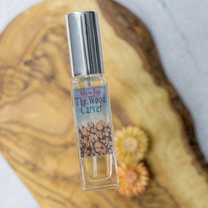 The Wood Carver Perfume | Fall Fragrance of Cedar Wood, Amber, Vanilla, Clove, Bourbon, and Woodsmoke