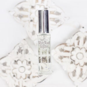 White Wood Bergamot Perfume Spring Inspired Fragrance of Warm Wood, Bergamot, White Tea, and Rain image 3