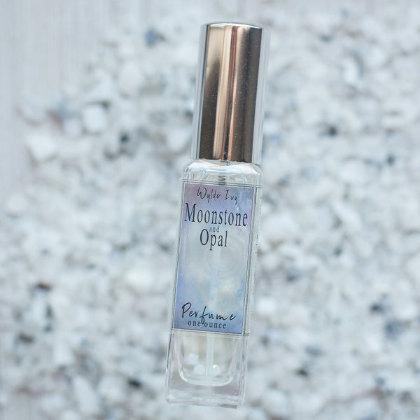 Moonstone & Opal Perfume | Notes of Sweet Black Woods, Resin, Orange Blossoms, Bamboo, Pink Amber, and Japanese Pear.