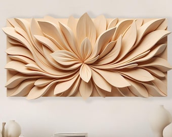3D Carved Wall Panel CNC Files: STL/DXF Router Project (400x215x30 mm)
