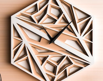 Layered Clock SVG – Laser Cut Face Design (DXF, EPS)