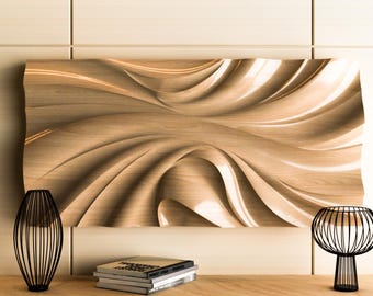3D Wavy Wall Panel CNC Files – Carved Wood Art, stl/dxf/obj