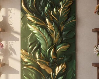 CNC Wandplatte 3D - Tropisches Blätter Relief, STL Modell (Digitaler Download)