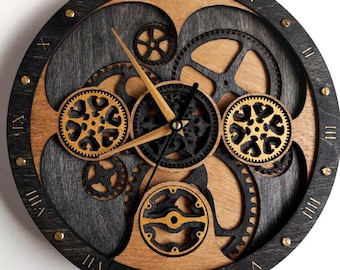 Steampunk Gear Clock SVG – Mandala Laser Cut Files (Digital Download)