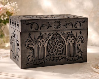 Laser cut file: wood jewerly box gothic style, svg file for cutting