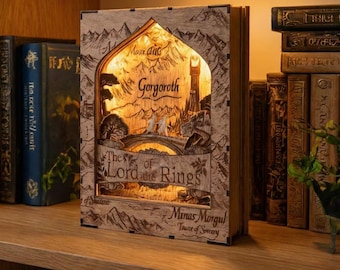 Book nook kit for laser cut - layered diorama svg - book lover gift