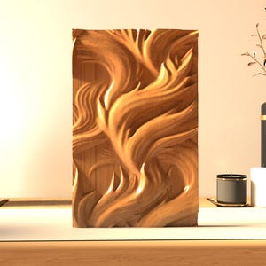Panel de pared ondulado. Escultura de pared CNC. Panel de pared para fresadora CNC. Modelo 3D para tallado en madera. Panel en relieve para decoración de pared. Limas CNC para madera.