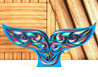 Layered Whale Tail SVG: Laser Cut Wood Art (Digital Download)