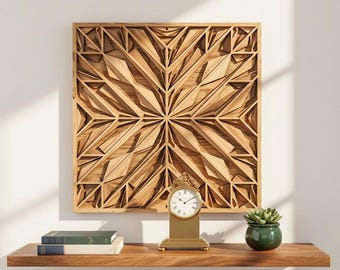 Laser cut file: 3D multilayered geometric svg panel, wall art svg