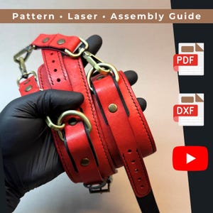 Lædermanchetter mønster PDF, Skabelon til DIY manchetter, Håndlavede lædermanchetter, Lædermanchetter PDF, Manchetter mønster