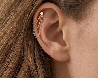 Minimalist Layered Chain Sterling Silver Earrings Earring Accessories | Valentine's Day Romantic Gift for Girlfriend