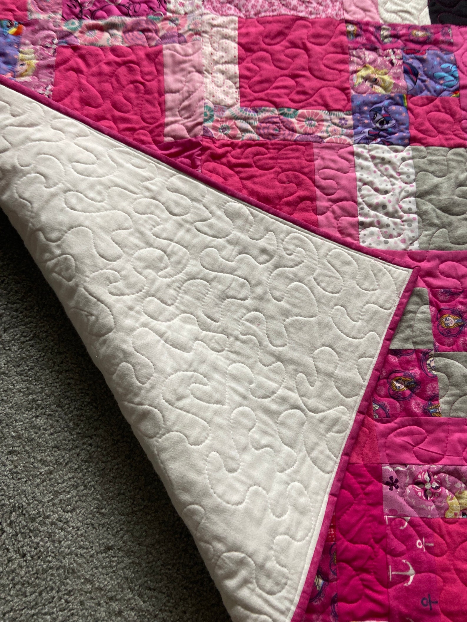Pink baby quilt Etsy