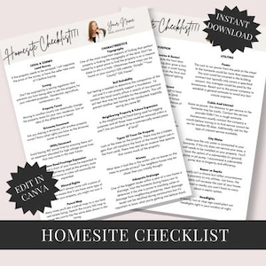Homesite Checklist | New Home Checklist | Home Building Planner | New Construction Guide | Real Estate Canva Templates | Building Process