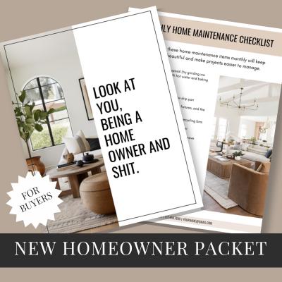 Homeowner Packet | Home Buyer Guide | Closing Packet | New Homeowner ...
