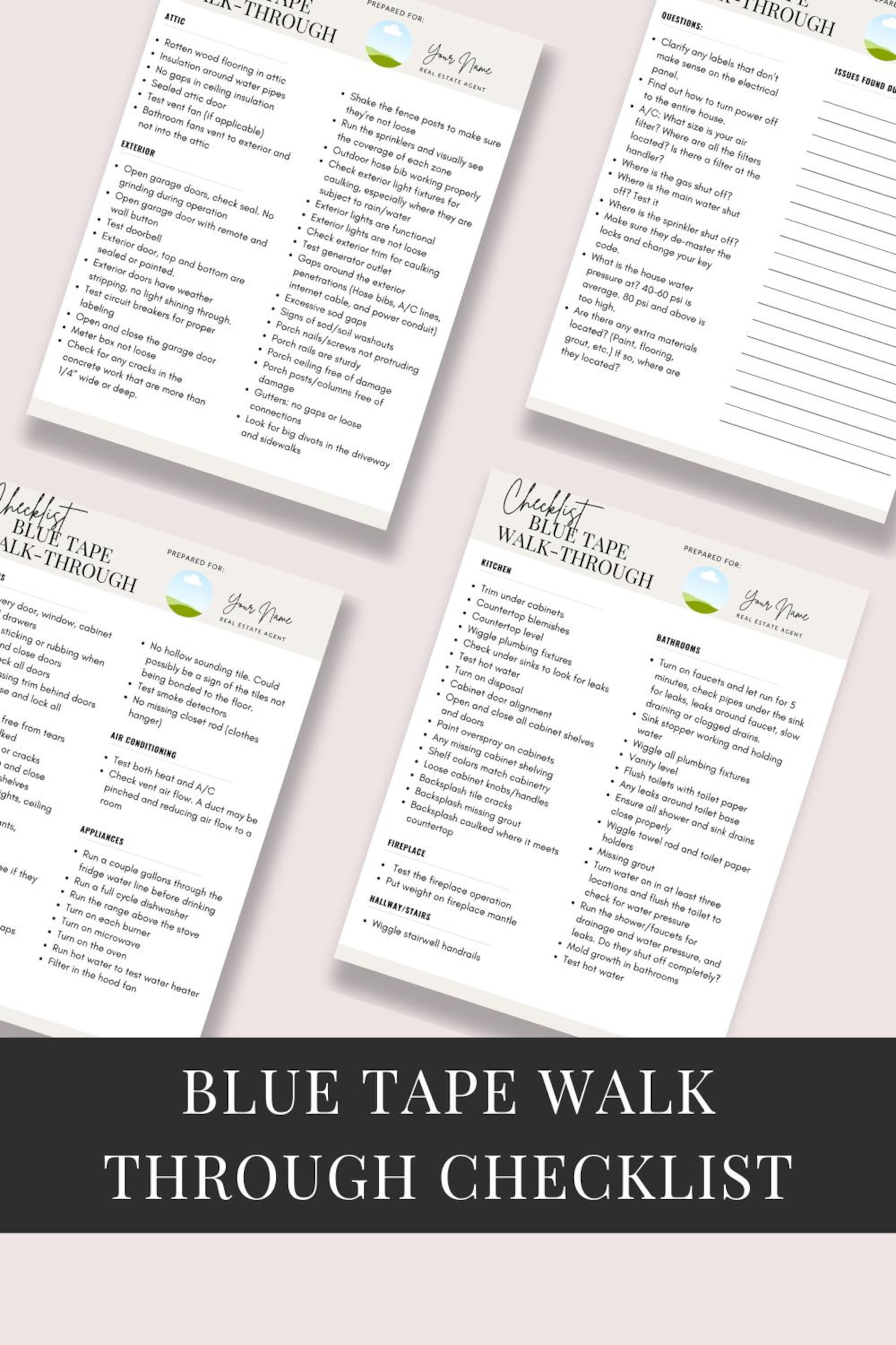 Buyer Final Walk Through Checklist Template, Home Buyer Checklist, New ...