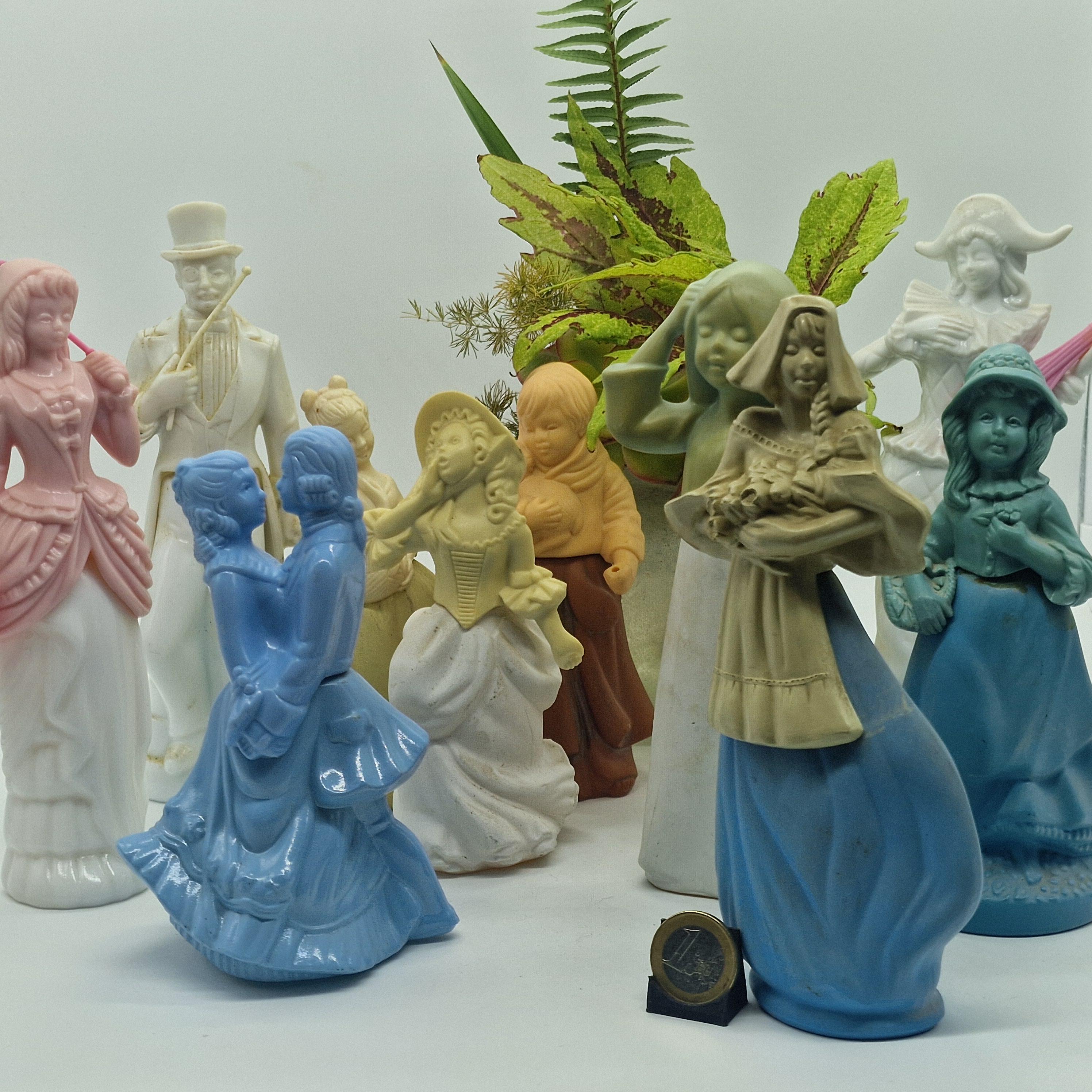 Lot of 10 Collectible Perfume Bottles Avon Vintage Figural Glass Decanters Character Figurines Vanity Decor 1970s