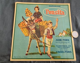 1963年 ポンシータ オレンジラベル バレンシア リトグラフ Juan Pons Tabernes de Valldigna