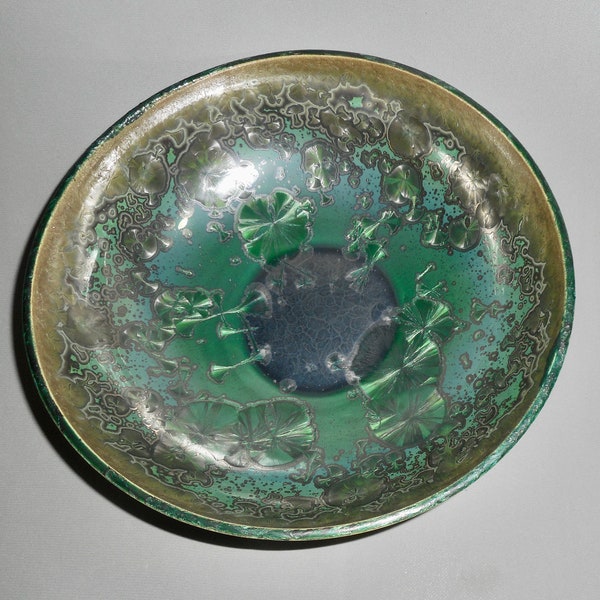 crystalline glazed malachite-like bowl