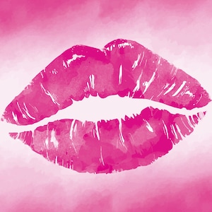Wall art print, wall decor, printable wall art, kiss lips wall art, pink lips print, printable digital download.