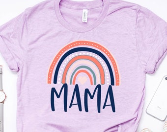 Mama Shirt - Mom Shirt - Rainbow Shirt - Mothers Day Gift - Birthday Gift Mom - Baby Shower Gift - Rainbow Mom Tee - Pregnancy Announcement