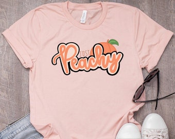 Just Peachy Shirt, Retro Shirt, Retro Vibe Shirt, Peach Shirt, Just Peachy, Just Peachy T-Shirt, Peach, Southern Shirt,Peachy Gifts