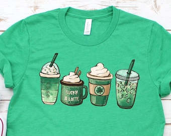 St. Patrick's Coffee Shirt, Lucky Latte Shirt, St Patrick's Day Shirt, Funny St Patrick's Day Shirt, Shamrock Shirt, St. Patrick's Day Gift